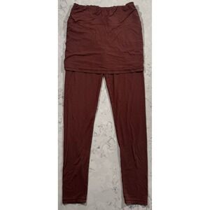 Kavu Skirted Leggings Women XS Maroon Brown Layover Skegging Activewear Yoga